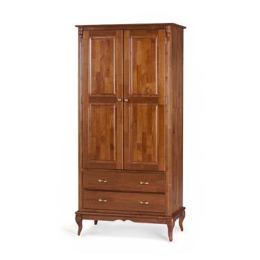 Imagem de Guarda Roupa Casal Roupeiro Hannover M560818 2 Portas 2 Gavetas Imbuia Verniz Linz Móveis