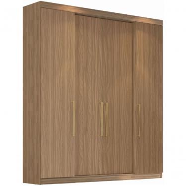Imagem de Guarda Roupa Casal Roupeiro PH 1717 4 Portas MDP Nogueira Herval