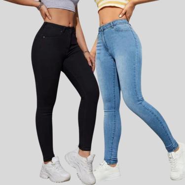 Imagem de Kit 2 Calças Skinny Tex Jeans Elegante e Casual Feminina-Feminino