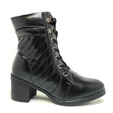 Imagem de Bota Feminina Mooncity Coturno Cano Médio Preta - 7320-Feminino