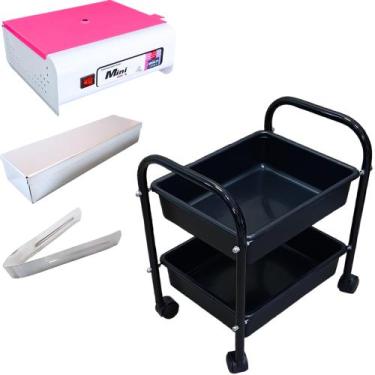 Imagem de Kit Manicure Carrinho Auxiliar 2 Bandj + Estufa Mini Colors - Odontécn