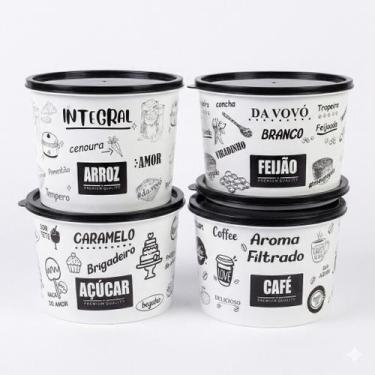 Imagem de Kit 4 Potes Organizadores Arroz Feijão Açúcar Café - UZY