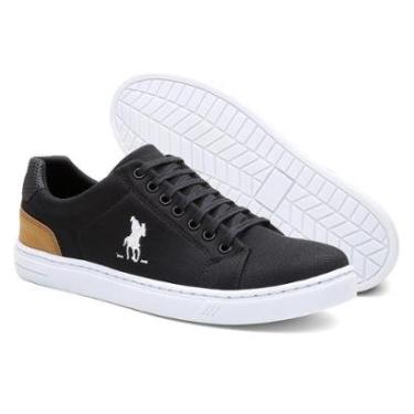 Imagem de Tênis Sapatenis Masculino Polo Lona Detalhe Couro Casual-Masculino