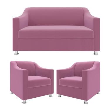 Imagem de Recepção Clínica Sofisticada: Namoradeira 2l + 2 Poltronas - Móveis Ma