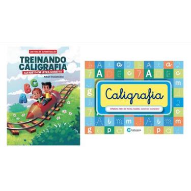 Imagem de Kit 2 Livros Cartilhas Treinando Caligrafia e Super Caligrafia - Alfab