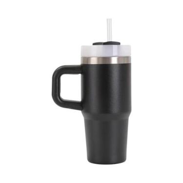 Imagem de Copo Térmico Portátil De Aço Inoxidável Com Alça, 14oz, Dupla Camada, 