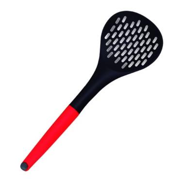 Imagem de Escumadeira De Nylon 31Cm Homefelx Preto E Vermelha Fxh-458
