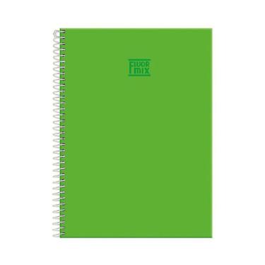 Imagem de Caderno Espiral Foroni Fluor Mix 10 Matérias com 200 Folhas Pautadas Formato 200X275MM Capa Dura Verde