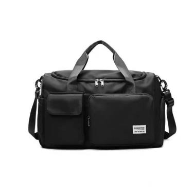 Imagem de Bolsa Mala de Viagem Academia 45cm X 28cm X 21cm em Tecido com Separação Molhada e Seca e Zíper Preto OEM