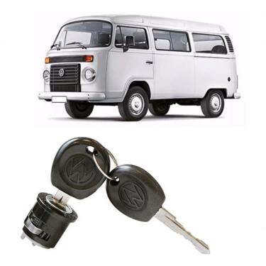 Imagem de Cilindro de Ignição da Coluna de Direção Modelo 211.905.855.2 Volkswagen Kombi 1957 a 2013 Preto com Chave Universal