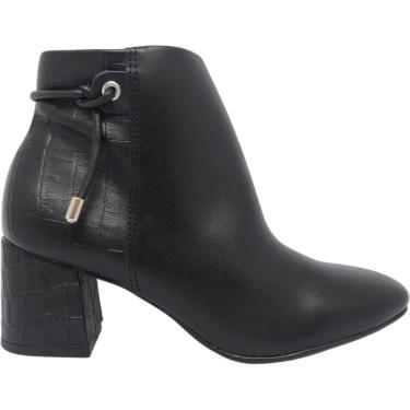 Imagem de Bota Feminina Casual Dia a Dia Passeio Trabalho Cano Baixo Salto Bloco Médio Com Zíper Ultra Conforto Beira Rio 9076.110