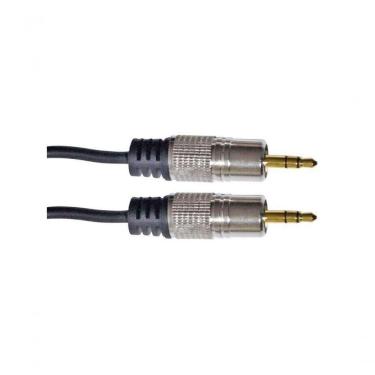 Imagem de Cabo de Áudio P2 X P2 Estéreo Cabo P2 X P2 Stereo Metal 1.8M com Acabamento Metálico Pr...