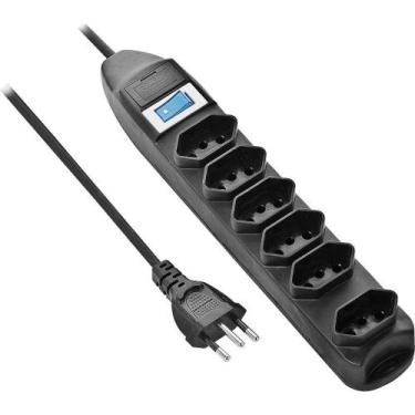 Imagem de FILTRO DE LINHA Fortrek 1 Metro 6 Tomadas 2PT PST101 PRETO