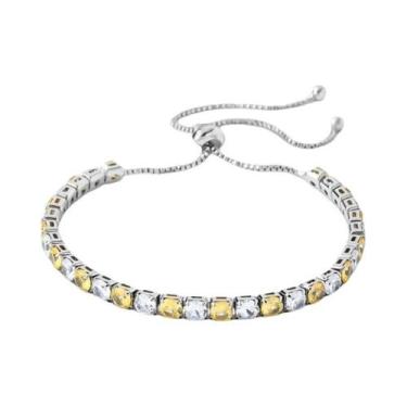 Imagem de Pulseira De Tênis Feminina Com Zircônia Arco-Íris Multicolorida De Cri