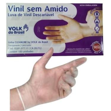 Imagem de Luva de Vinil Descartável sem Amido - 100 Unidades - Volk do brasil, 8