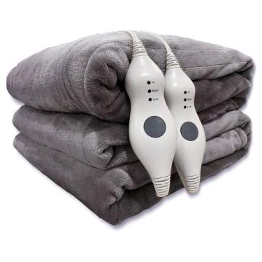 Imagem de Cobertor elétrico Tefici Heated Queen Size Flannel Grey