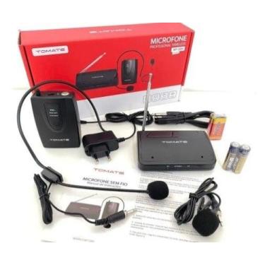 Imagem de Microfone Lapela Sem Fio Com Receptor Profissional MT-2201 - Tomate