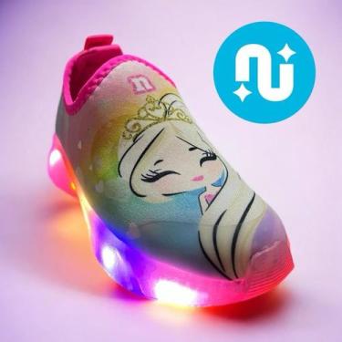 Imagem de Tênis Novopé Led Infantil Menina Pisca Pisca Princesinha tamanho 20 ao
