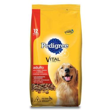 Imagem de Ração Pedigree Carne, Frango e Cereais para Cães Adultos - 3 Kg