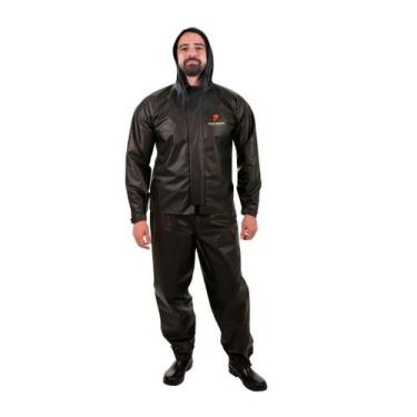 Imagem de Capa de Chuva Motoqueiro Em PVC Com Capuz Para Motociclista Tam M Pion