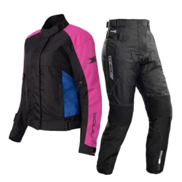 Imagem de Conjunto Texx Feminino Jaqueta Ronin V2 E Calça Strike V2, Preto/Rosa/