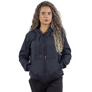 Imagem de Blusa Moleton Feminina com capuz - Rovitex , Branco, P