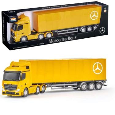 Imagem de Caminhão Baú Mercedes Benz de 50cm Grande Brinquedo Infantil Resistent