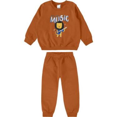 Imagem de Conjunto Moletom Infantil Menino Malwee 4/8 Ref. 0120644, Marrom, 8