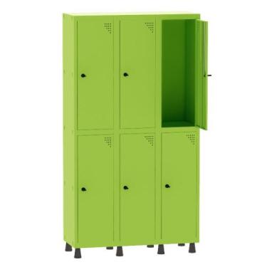 Imagem de Armário Guarda Volume Locker Roupeiro 3 Vãos 6 Portas Aço GRP503/6 Ver