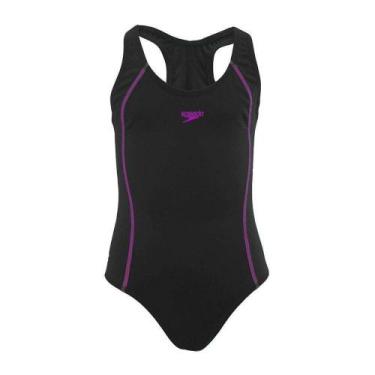 Imagem de Maiô Speedo Acqua Basic - Juvenil, Preto, 14