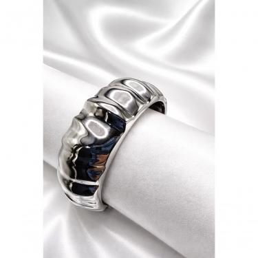 Imagem de Bracelete Feminino 13005A Liga Metálica 6cm X 5cm Prata Largo Elegante Moderno Luxo
