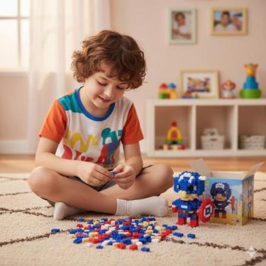 Imagem de Brinquedo infantil educativo bloco magico montagem bloquinhos tigre ga