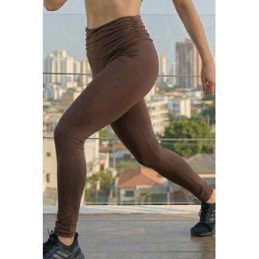 Imagem de Calça Legging Fitness Cós Frazido Polo Wear Marrom Escuro, Marrom, G