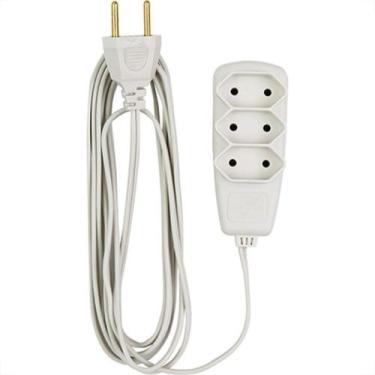 Imagem de Extensao Daneva Paralelo 3Tom 2P+T 075X1,3M Branca 10A Dn1911, Branco