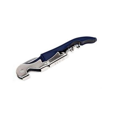 Imagem de Saca Rolhas Vinho Garrafa Manual Tradicional Inox Azul