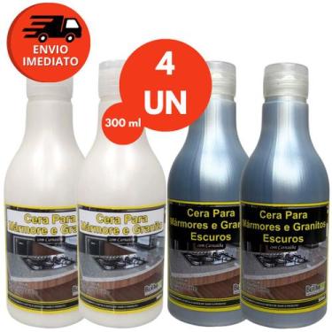 Imagem de Kit Cera Mármore E Granito Escuro E Claro Com Carnaúba 300ml Proteção 