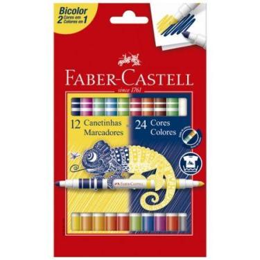 Imagem de Caneta hidrográfica Bicolor 2 em 1 24 cores 150612N Faber-Castell