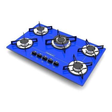 Imagem de Fogão Cooktop Chamalux 5 Bocas Tripla Chama Azul 110v/220v Trempe de C