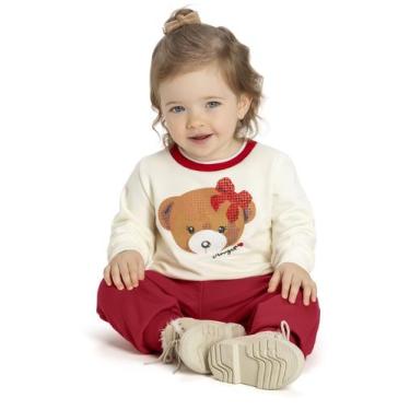 Imagem de Conjunto Moletom Infantil Feminino Angero 27731, 3, Vermelho