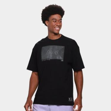 Imagem de Camiseta NBA Los Angeles Lakers Mitchell & Ness Maze Masculina, Preto,
