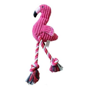 Imagem de Brinquedo Pelúcia Flamingo Rosa Mordedor Pet Para Cachorro - Bravo