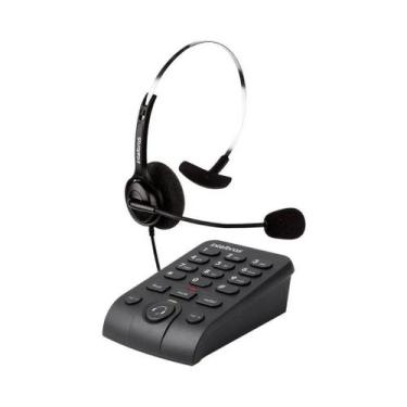 Imagem de Telefone Headset Intelbras HSB 40 Com Base Discadora e Cancelamento de