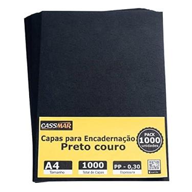 Imagem de Capa para Encadernação Preta A4 Couro Fundo PP 0,30 1000un