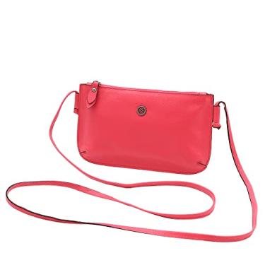 Imagem de Bolsa de Couro Legítimo Transversal Feminina Mariart Bruna (PInk)