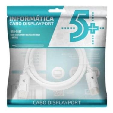Imagem de Cabo Displayport Macho X Macho 4k 2m Metros 5+ Banhado Ouro