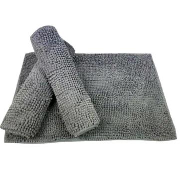 Imagem de Kit 3 Tapetes De Banheiro Antiderrapante Bolinha Cinza