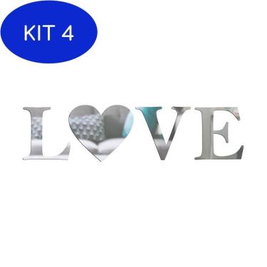 Imagem de Kit 4 Espelho Decorativo - Love - Amor