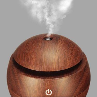 Imagem de Umidificador Aromatizador De Ar Usb Difusor Aromas Led 7 Cores Madeira