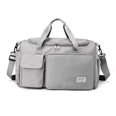 Imagem de NUTOT bolsa academia feminina,bolsa de ombro feminina,bolsa para viagem,mala de mão,bolsa transversal à prova d'água,bolsa para laptop trabalhar, (cinza)