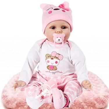 Imagem de Bonecas Reborn Girl – Bonecas Reborn de silicone de 55,8 cm – Boneca Bebê com Acessórios – O Melhor Presente para o Acompanhamento